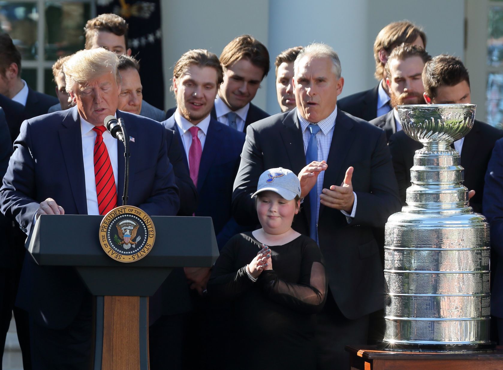 St. Louis Blues visit President Trump at White House with Stanley Cup